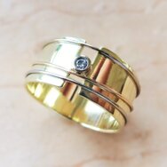 Bicolor Bandring mit Brillant