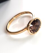 750 Rosé Gold Ring mit Rauchquarz