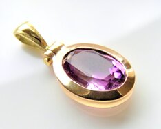 Amethystanhänger aus 585 Gelbgold