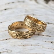 Partnerringe Unikat mit Gravur vom Goldschmied